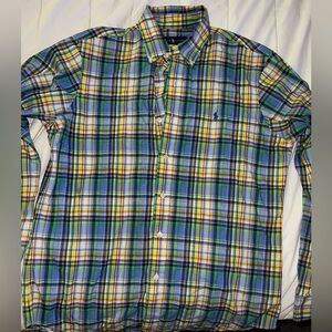 Ralph Lauren Blue and Yellow Plaid Button Down